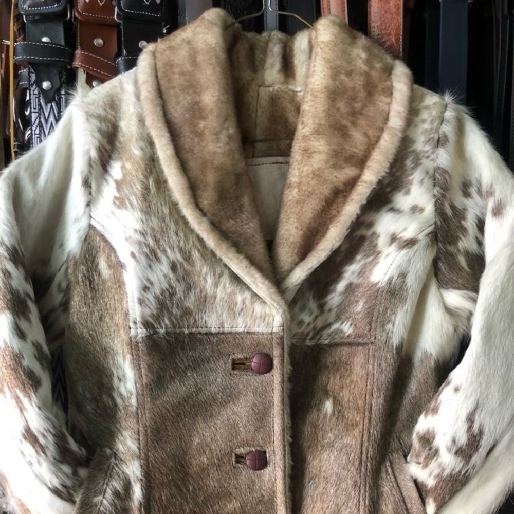 Cowhide fur coat.